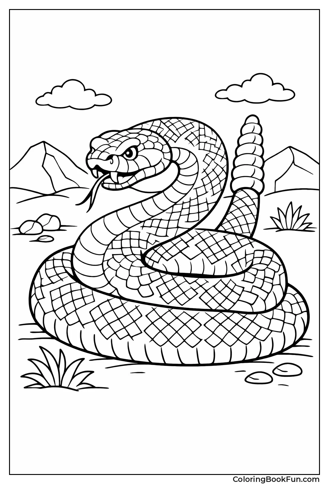 Coiled Rattlesnake with Rattle