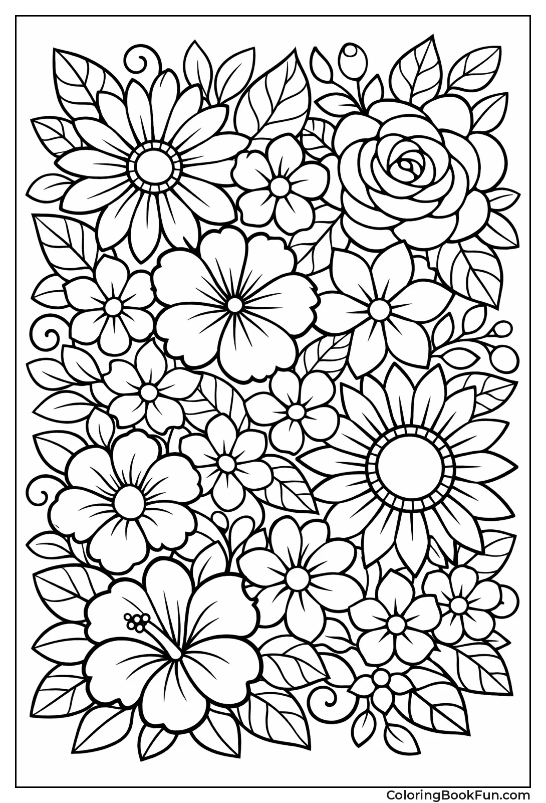 Collage of Overlapping Flowers