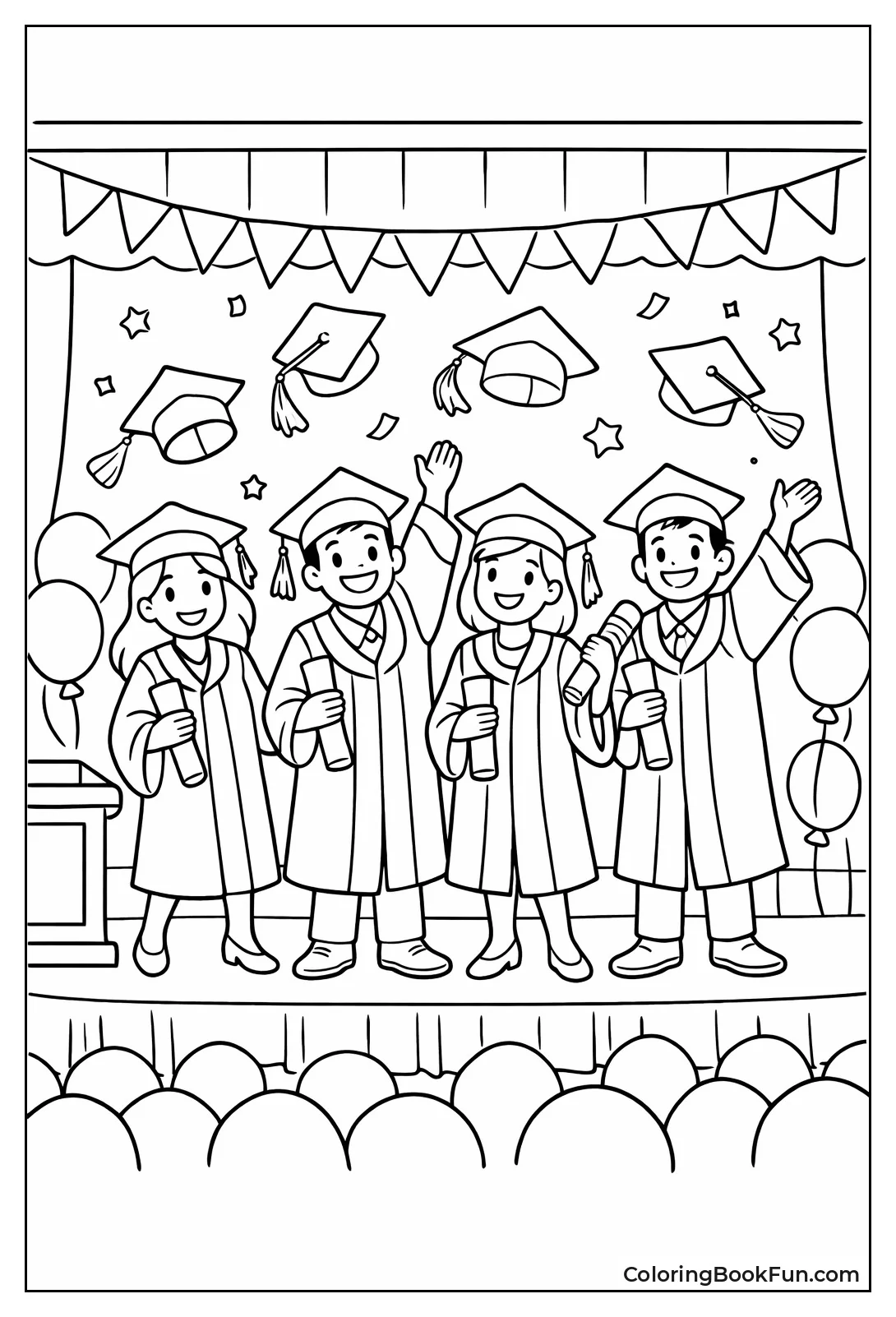 College Grads Toss Hats