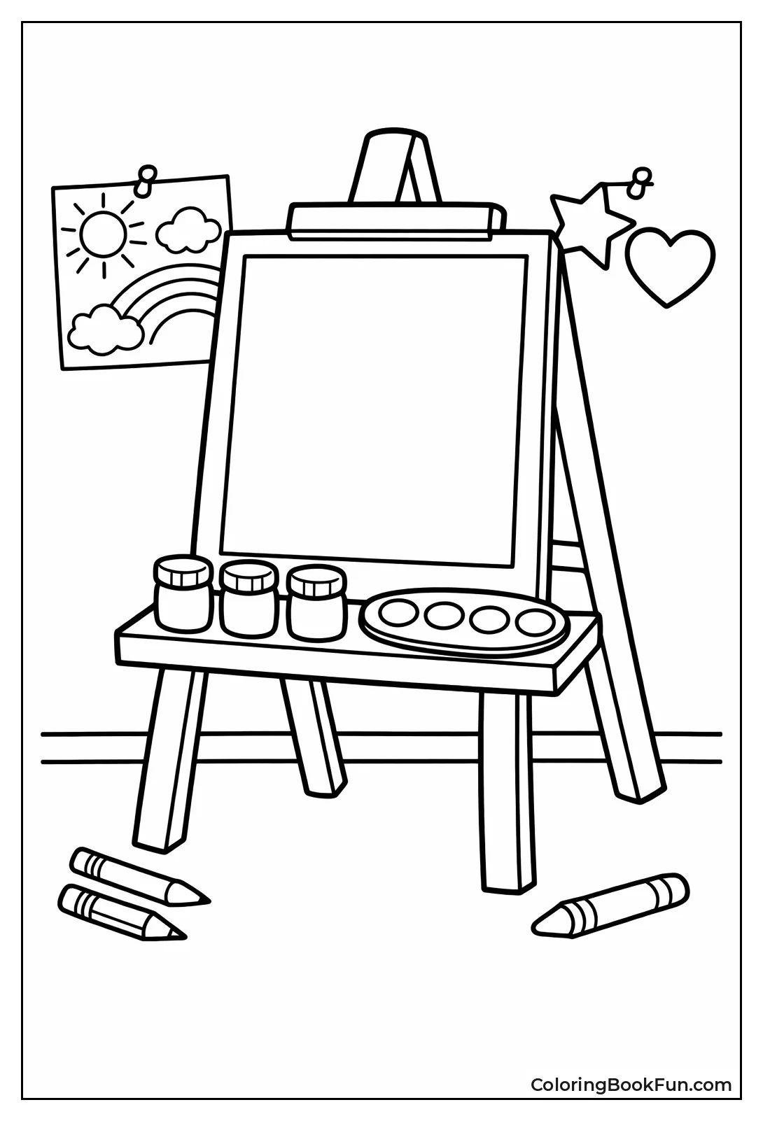 Artist Easel and Paints