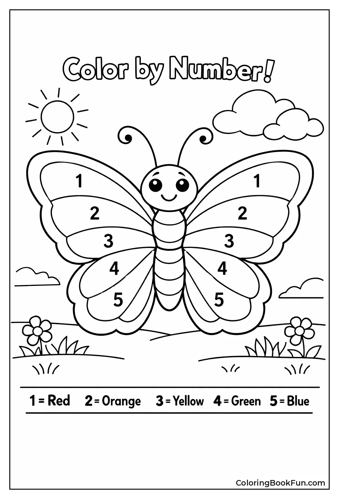 Numbered Butterfly Wings Rainbow