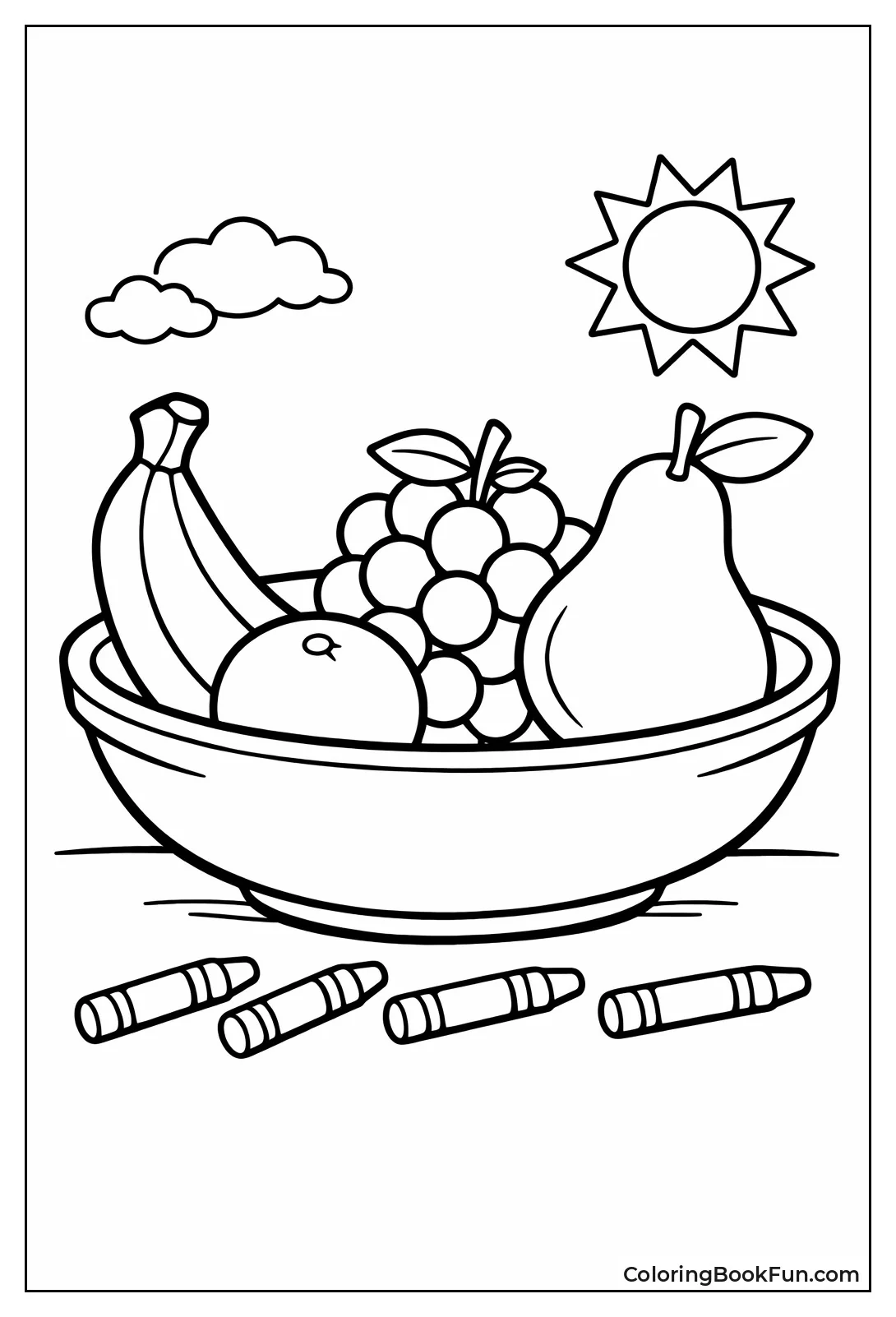 Fruit Bowl Banana Grapes