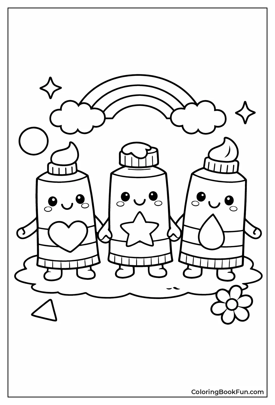 Kawaii Paint Tubes Smiling