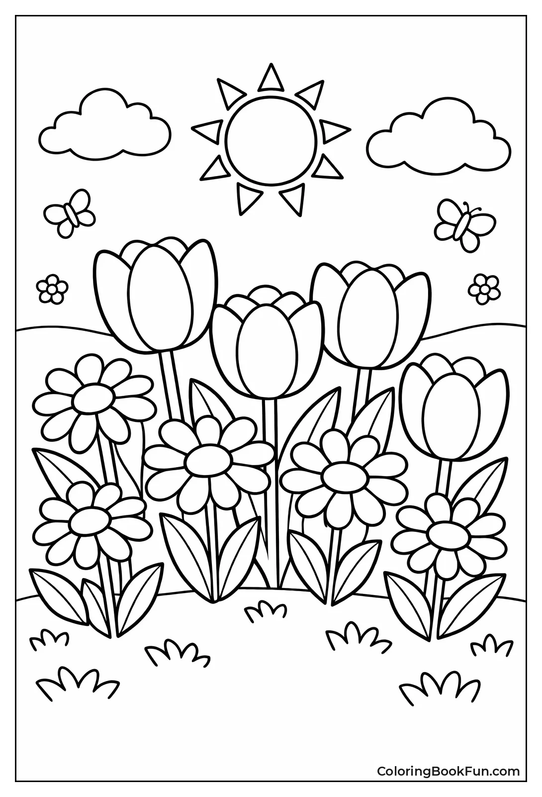 Pastel Spring Tulips Daisies