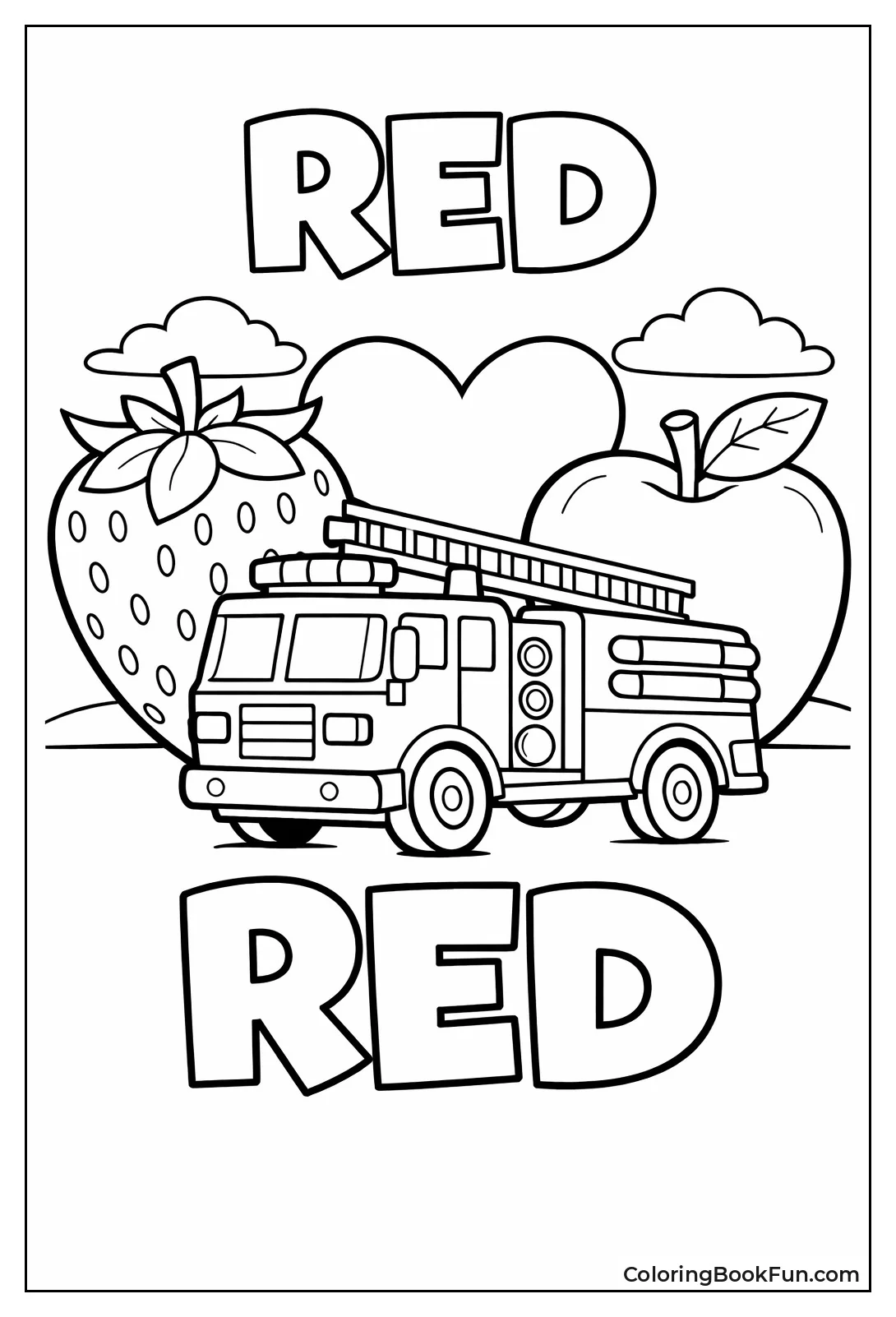 Red Strawberry Fire Truck Heart