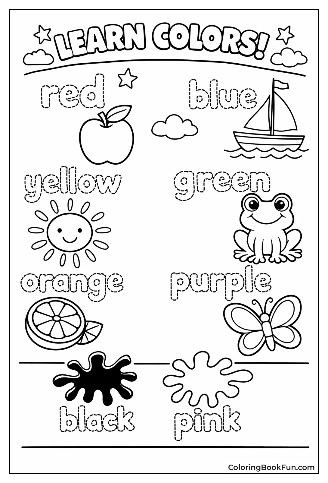 Tracing Color Words Apples