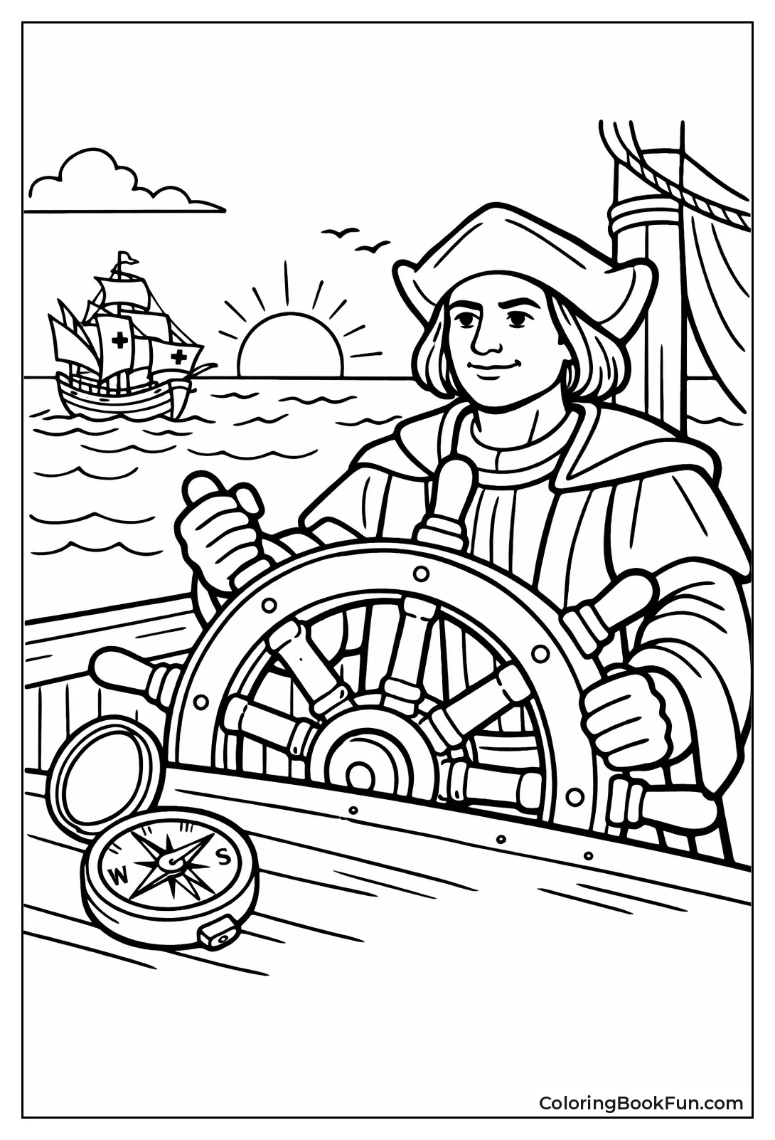 Columbus Steering Ship Helm