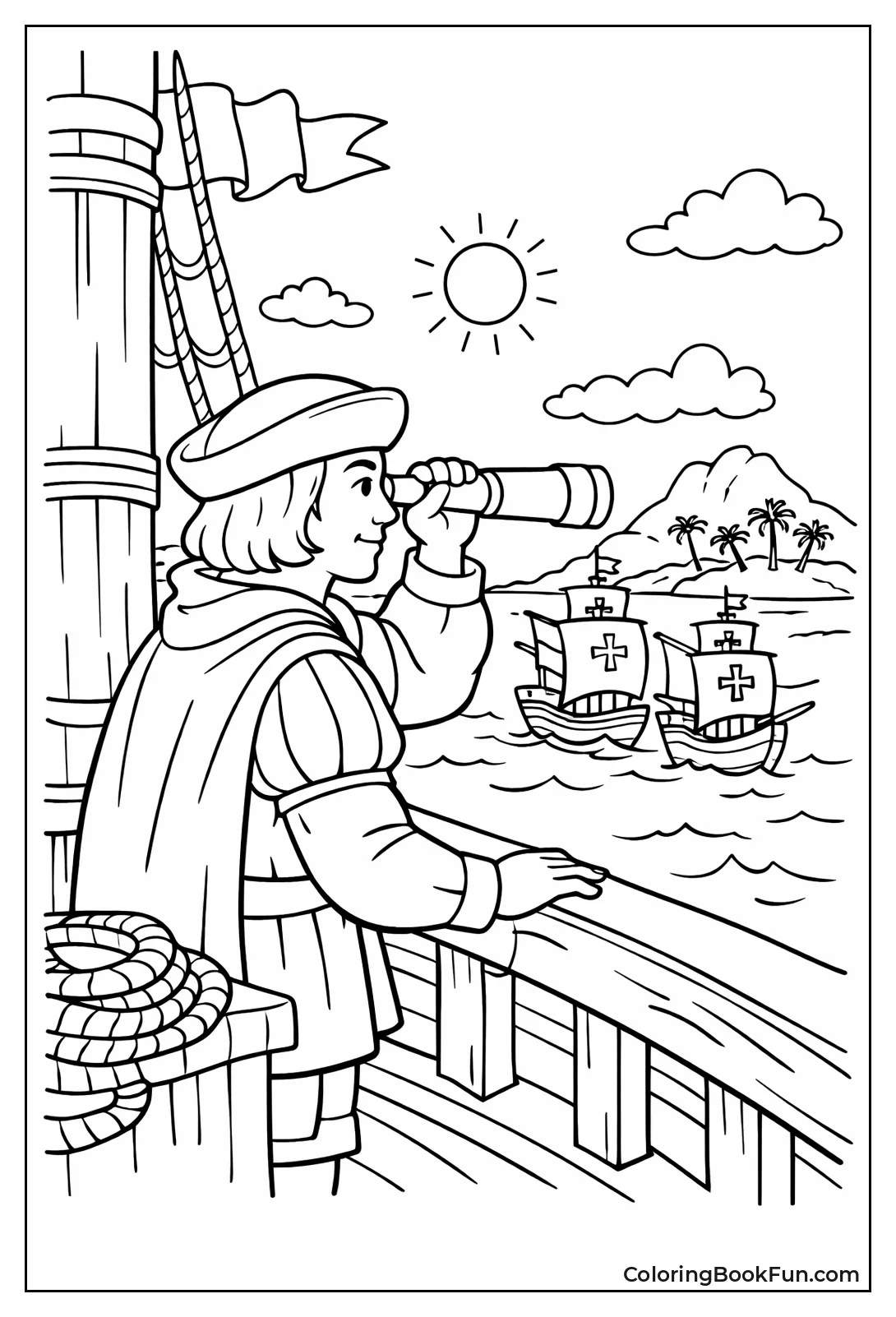 Columbus Peering Through Spyglass