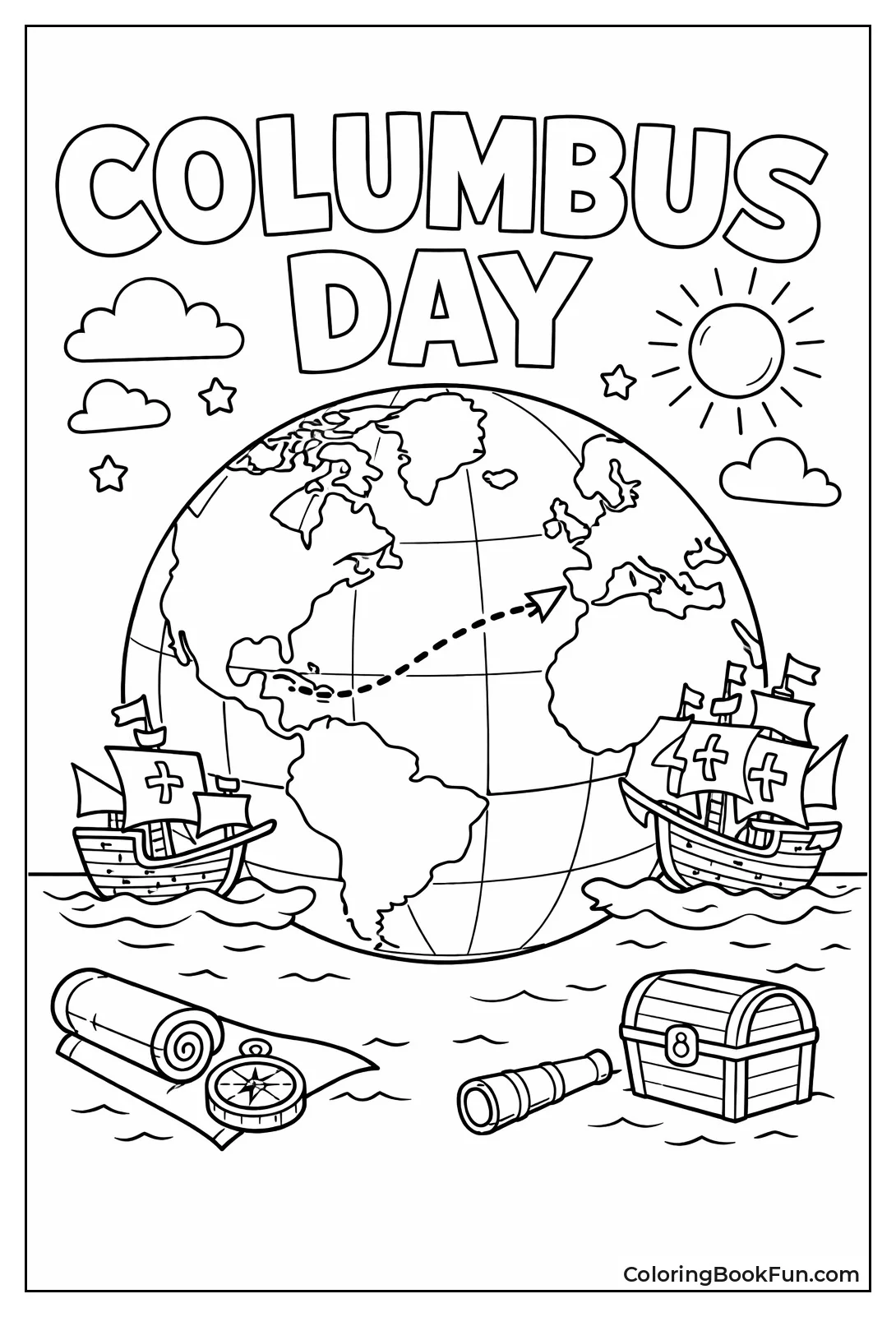 Globe Shows Voyage Route