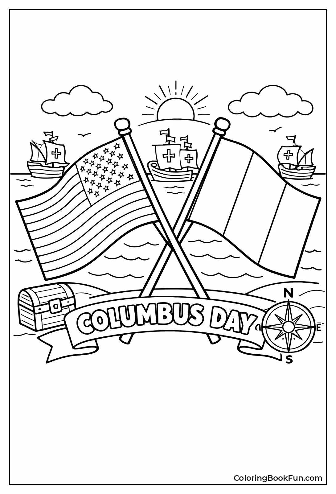 Italian American Flags Crossed