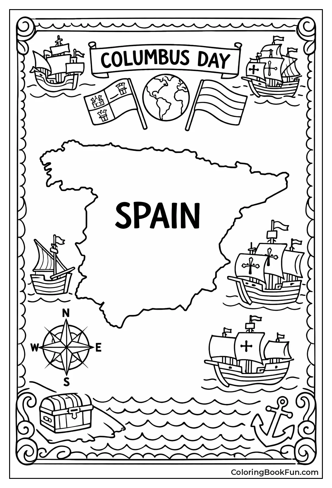 Outline Map of Spain