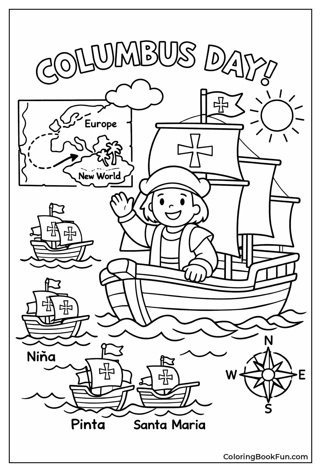 Columbus Waving from His Ship