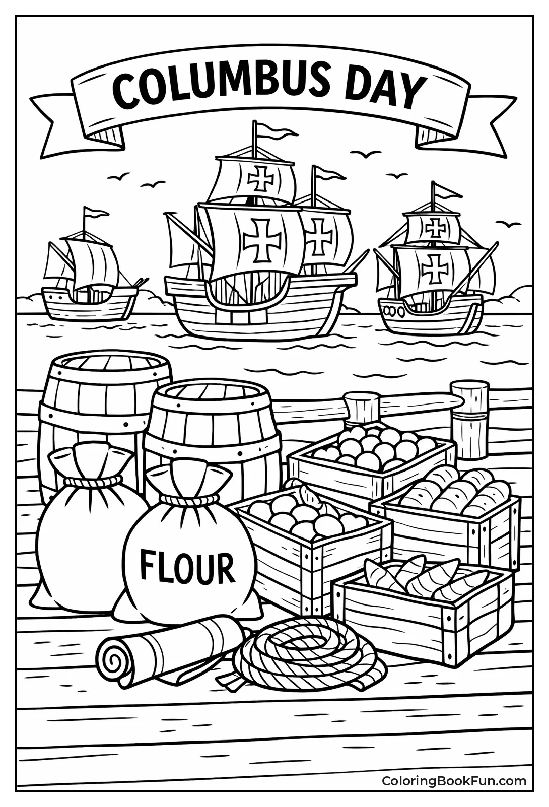 Barrels Crates on Dock