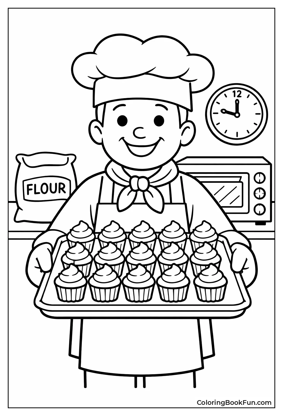 Baker Holding Thirteen Cupcakes