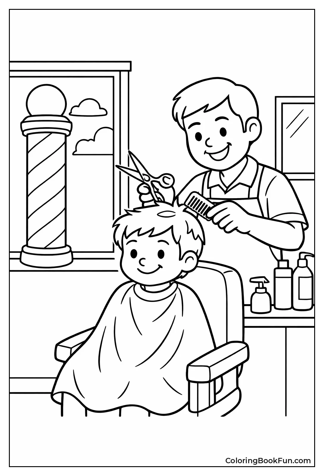 Barber Cutting Child Hair