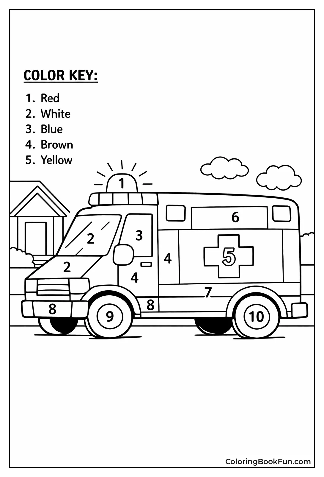 Numbers Color Ambulance Sections
