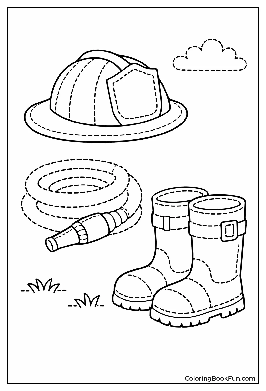 Tracing Firefighter Helmet Hose