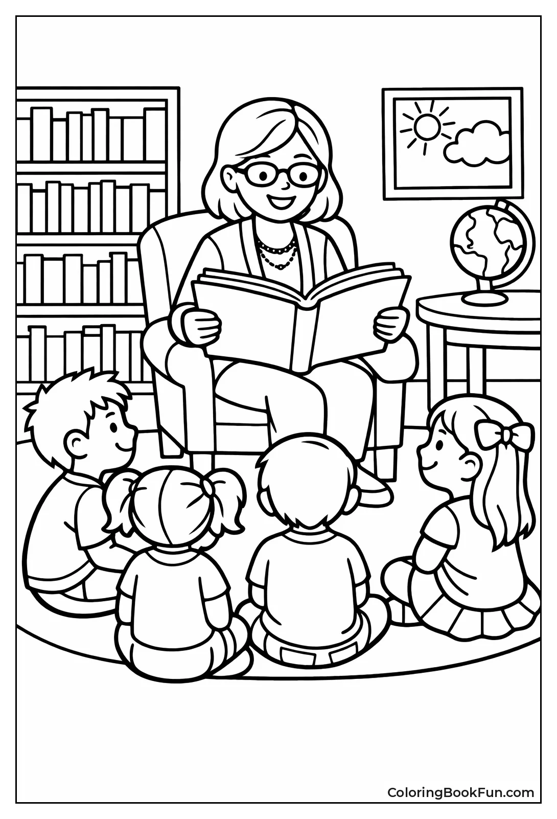 Librarian Reading to Children