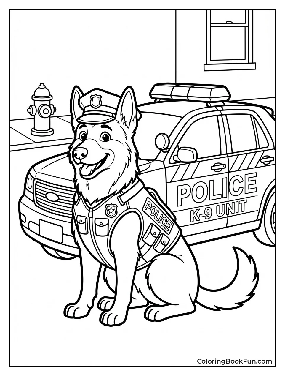 Police Dog Next to Car