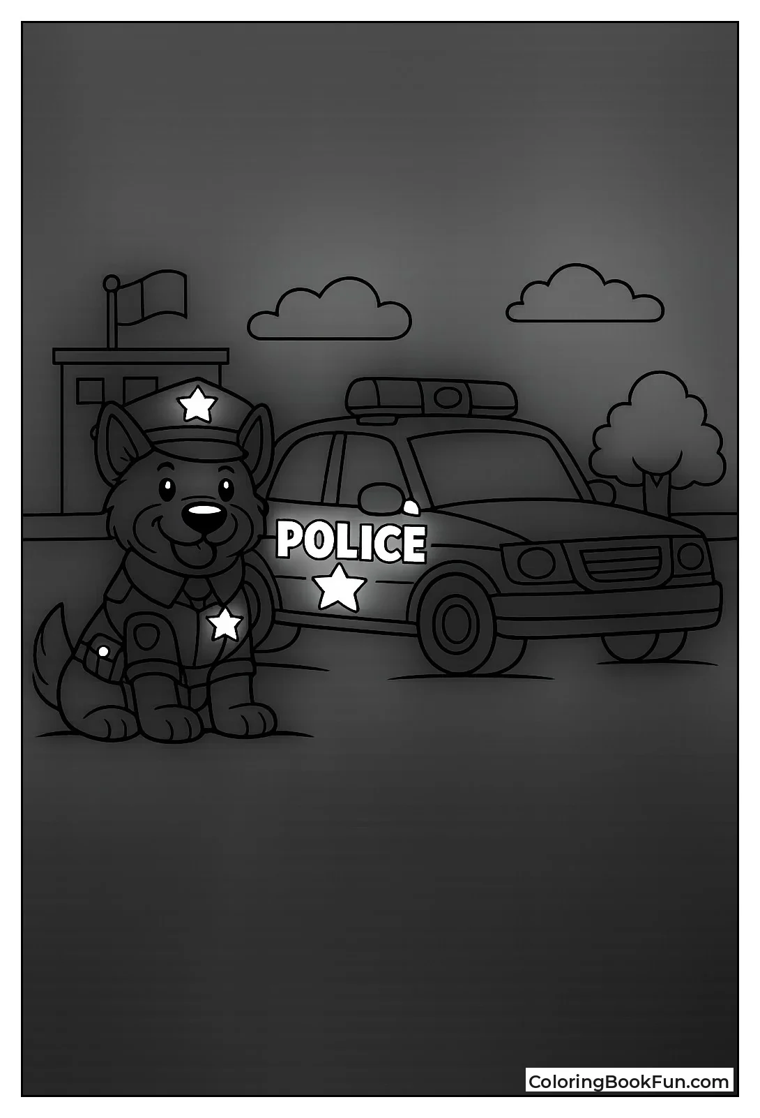 Police Dog Next to Car