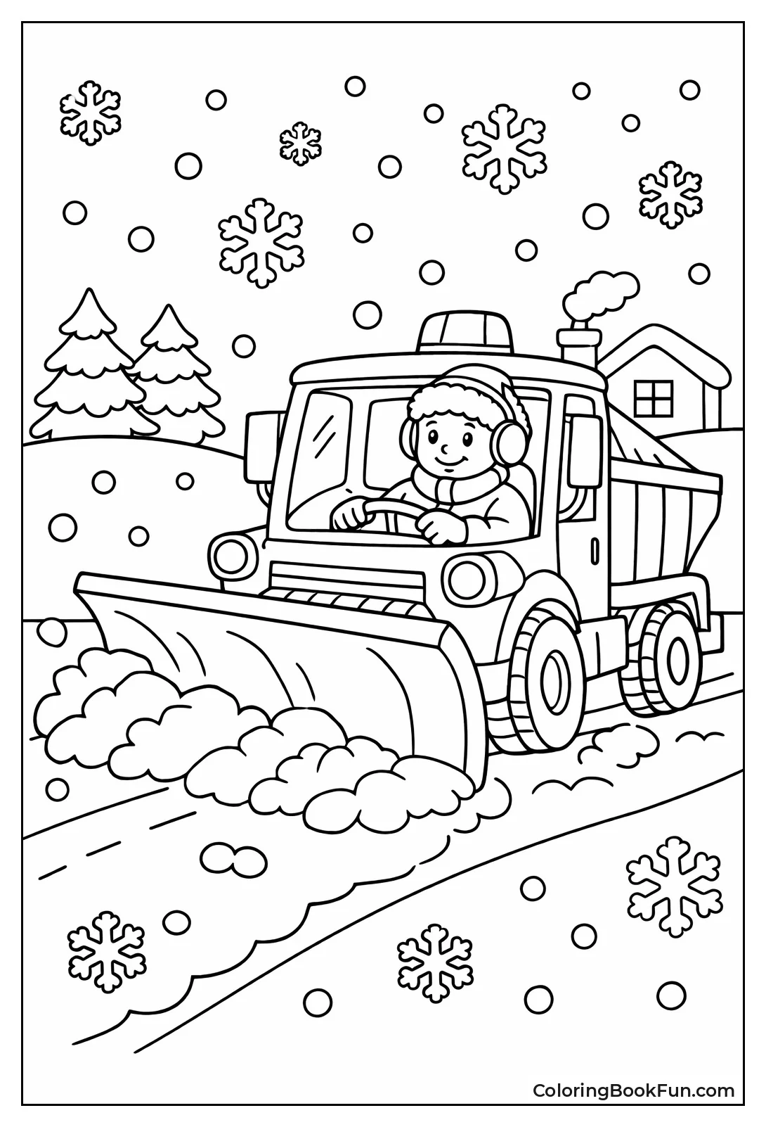 Snowplow Clearing Winter Road