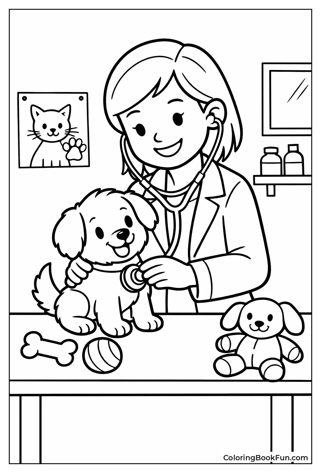 Vet Checking Cute Puppy