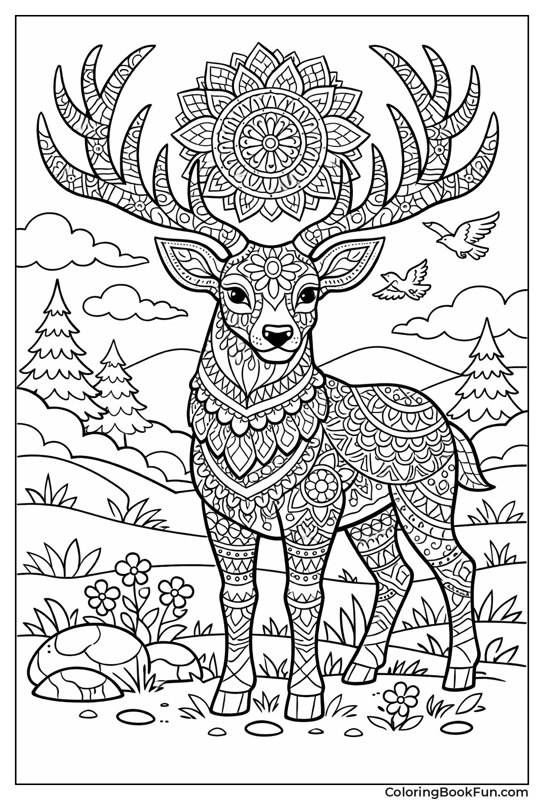 Mandala Pattern Adult Deer