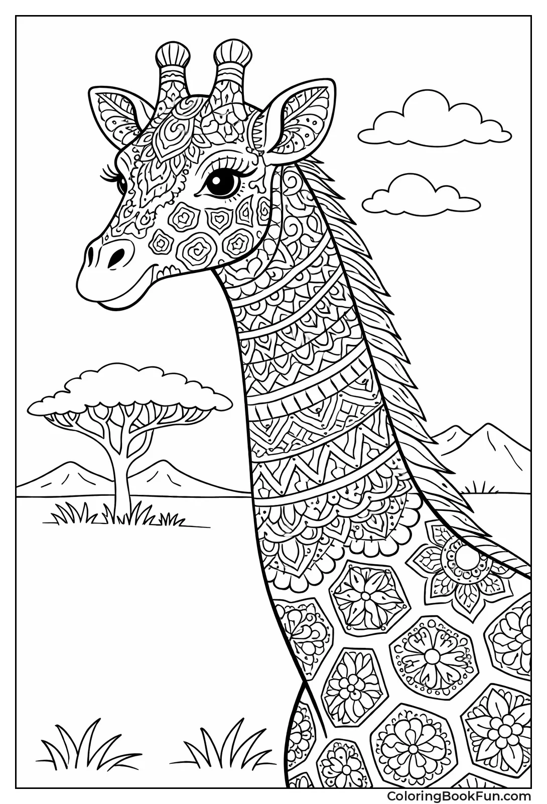 Complex Giraffe with Fine Details