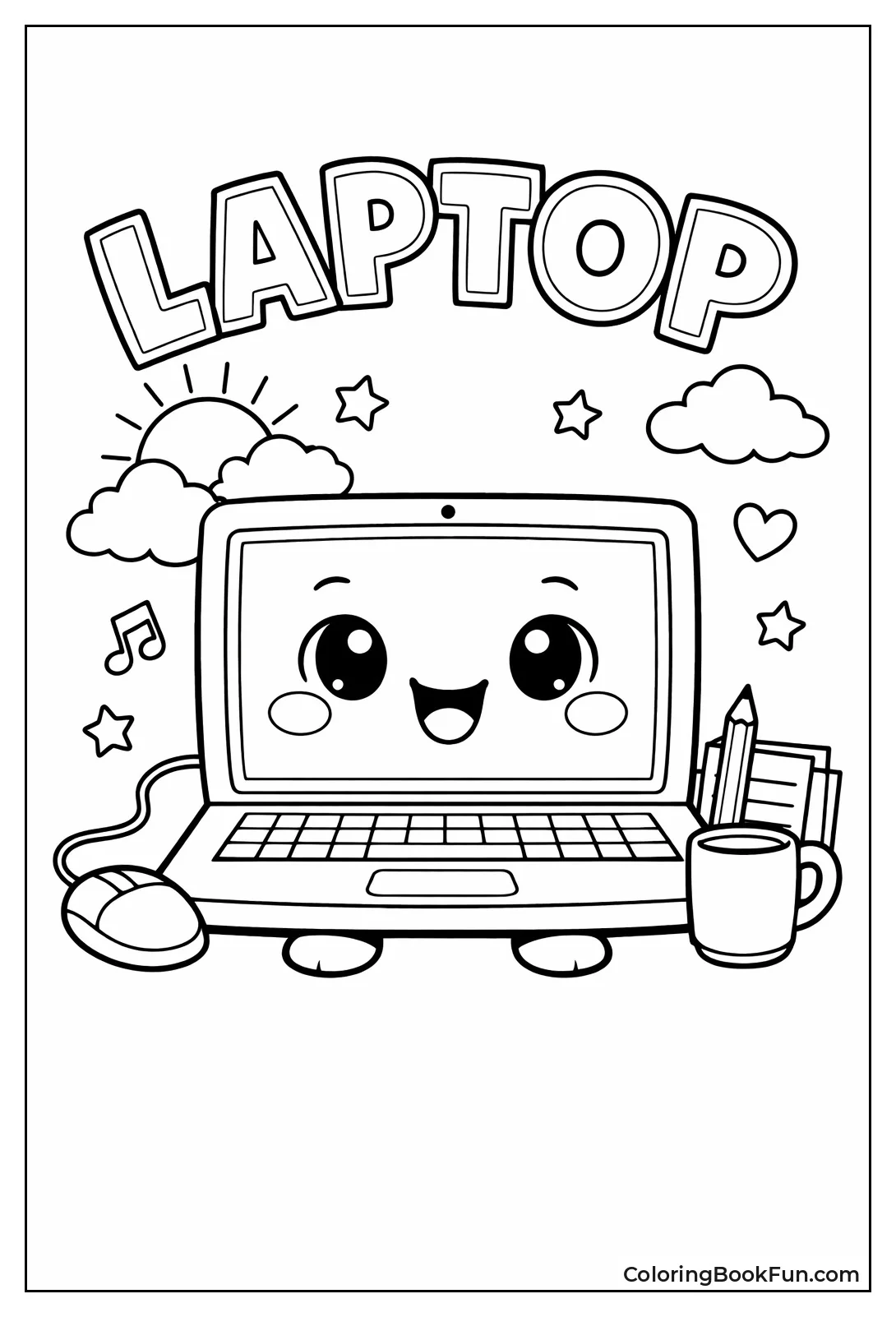 Smiling Cartoon Laptop