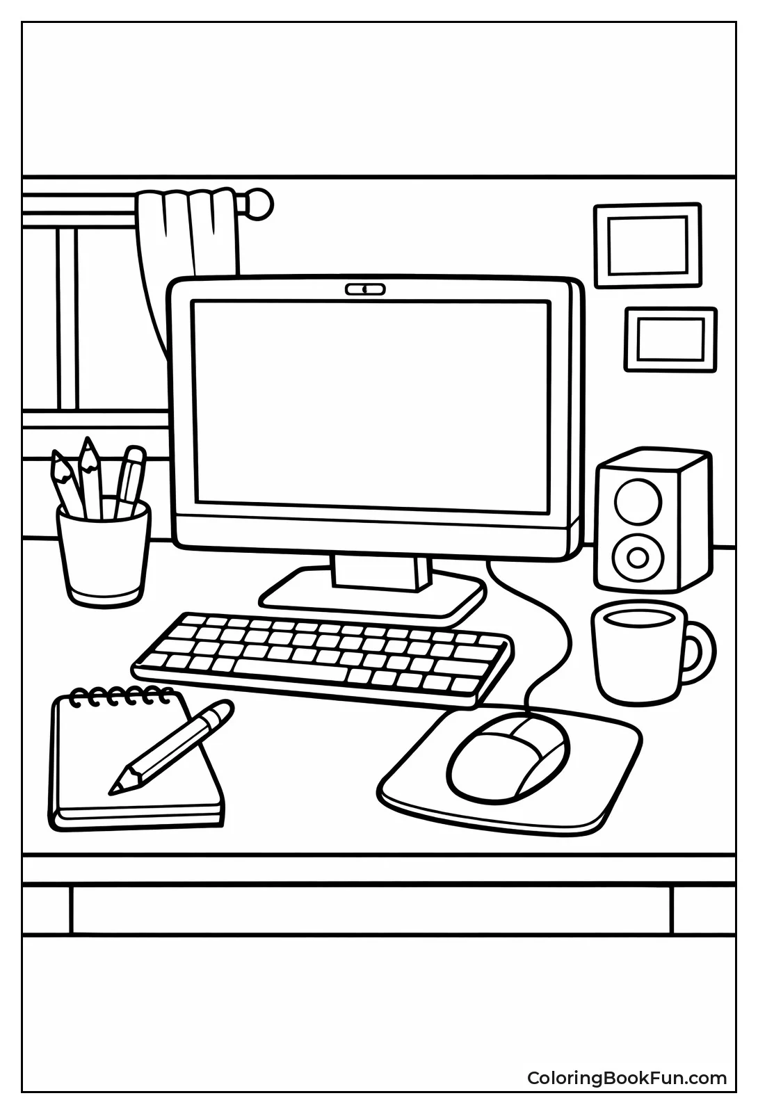 Busy Home Computer Desk