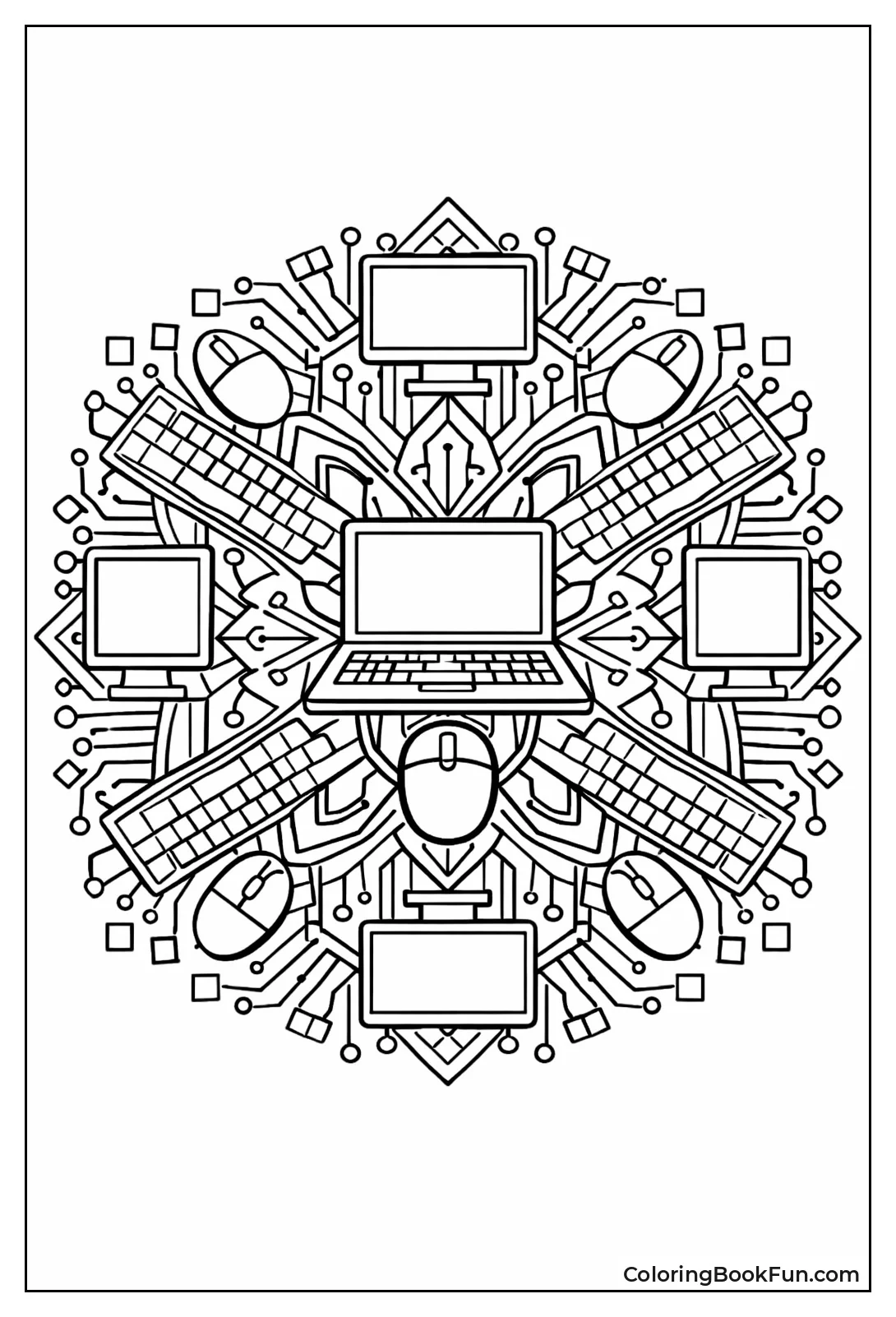 Computer Circuit Mandala