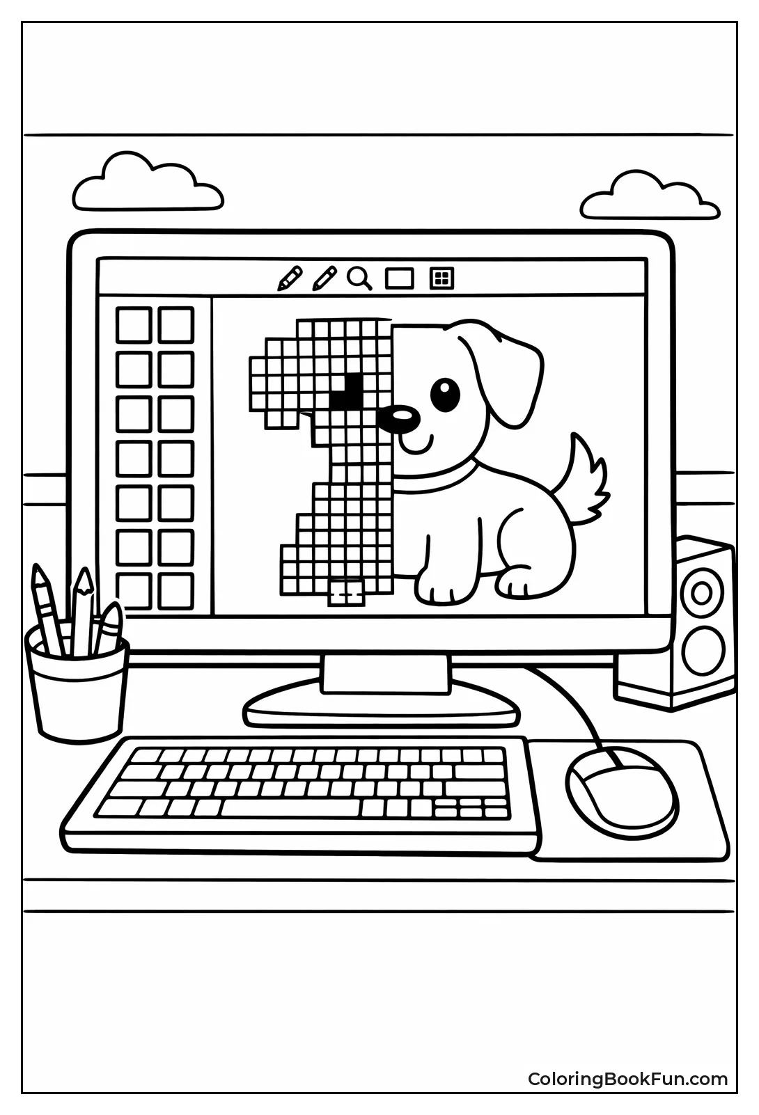 Pixel Dog Art Screen