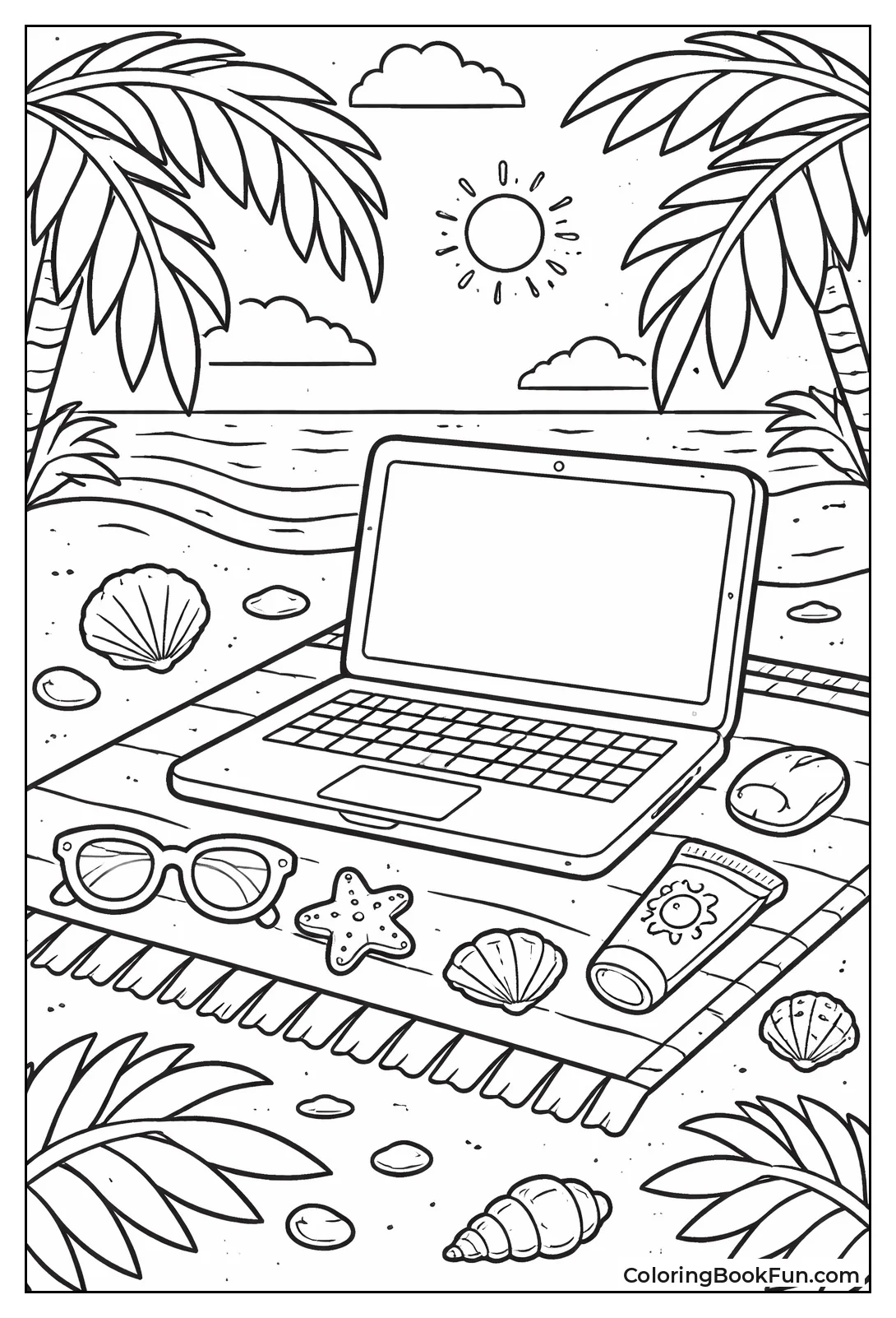 Beach Laptop Picnic