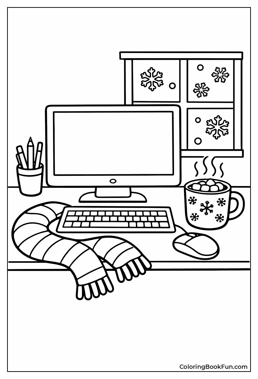 Cozy Winter Computer Desk