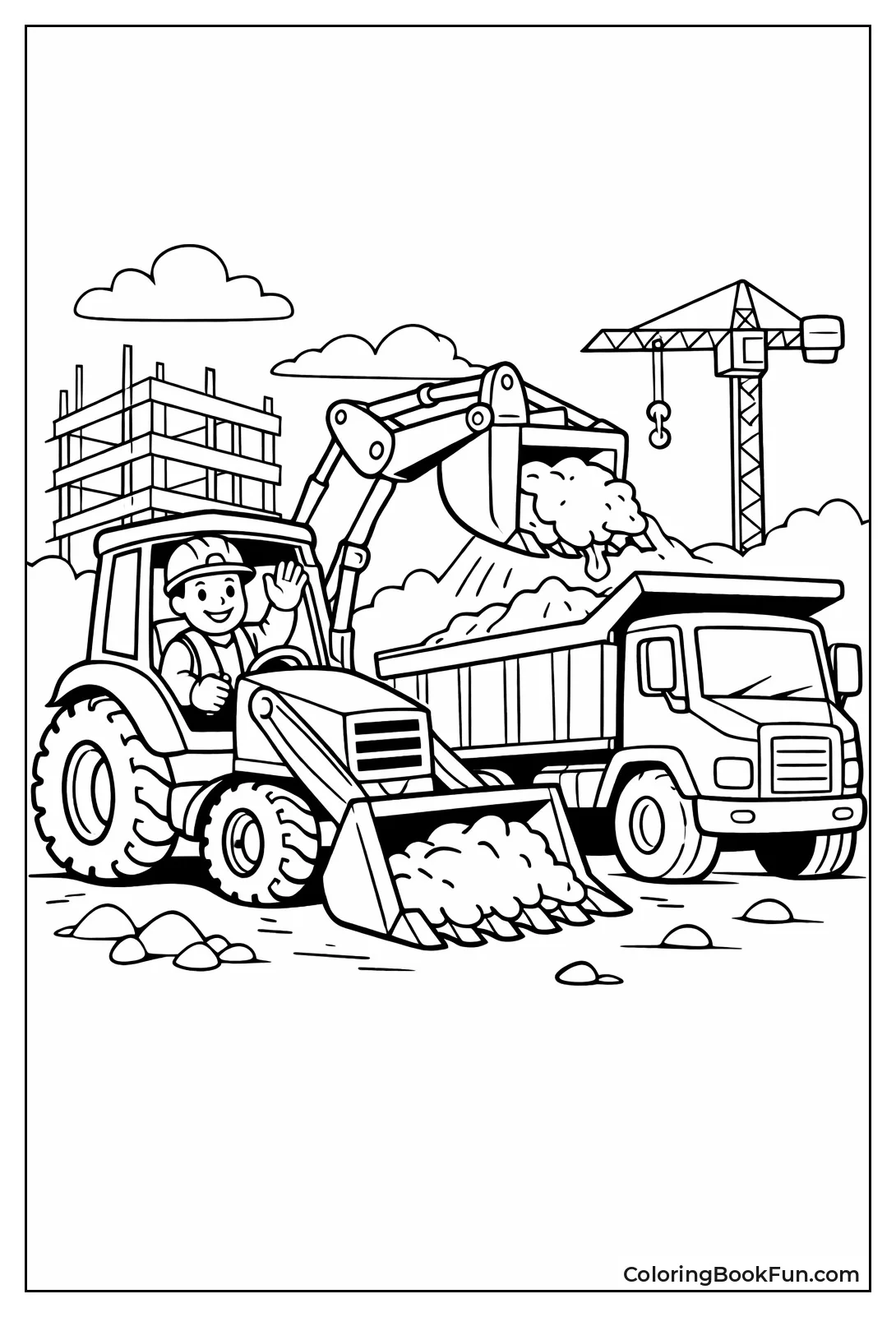 Backhoe Scooping with Operator