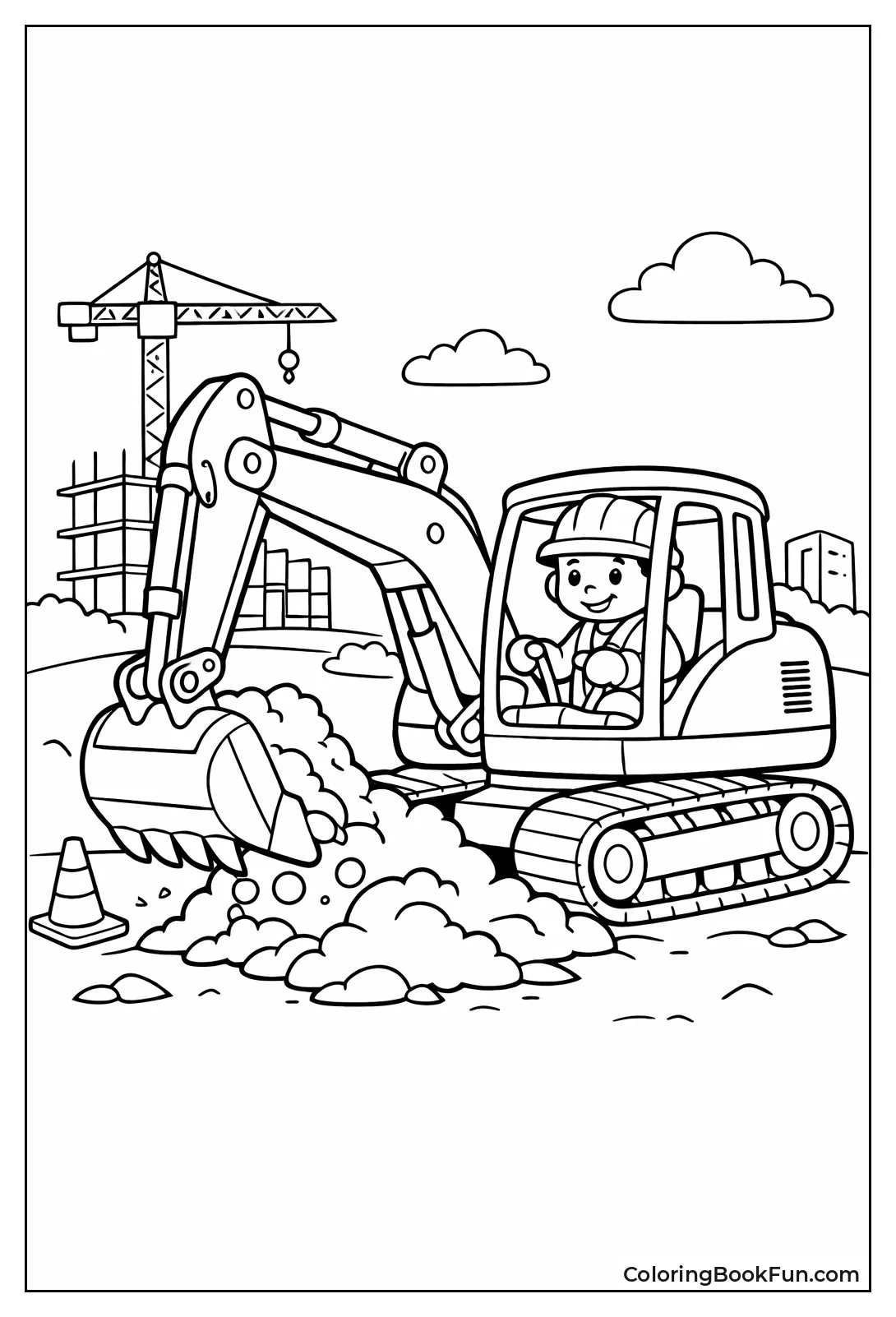 Excavator Digging with Driver