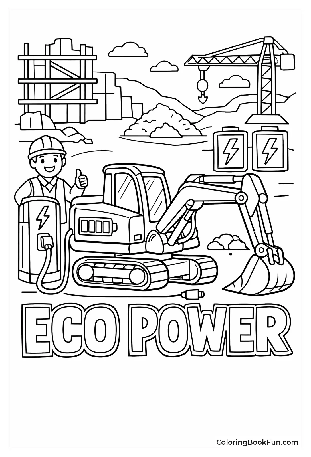 Electric Excavator Charging Up