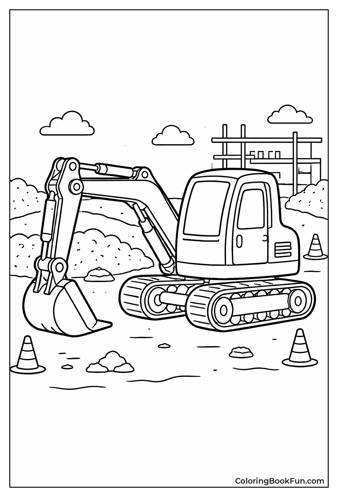 Mini Excavator Standing Ready