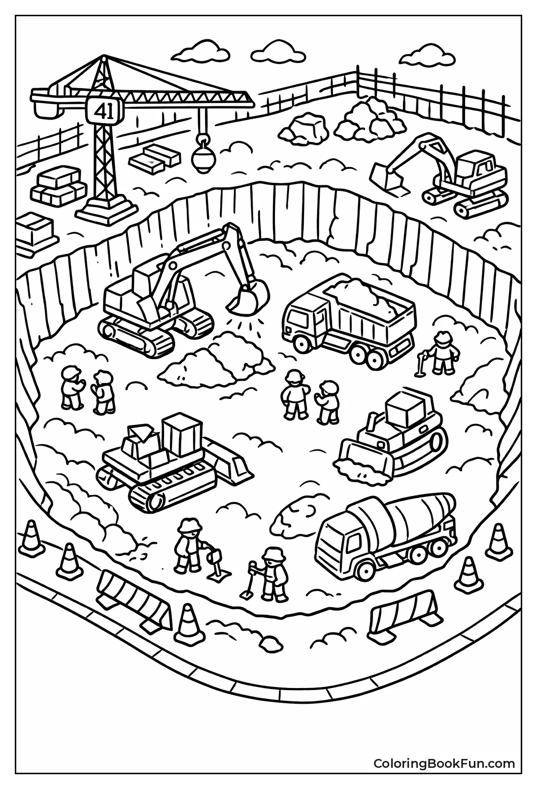 Machines Digging Big Pit