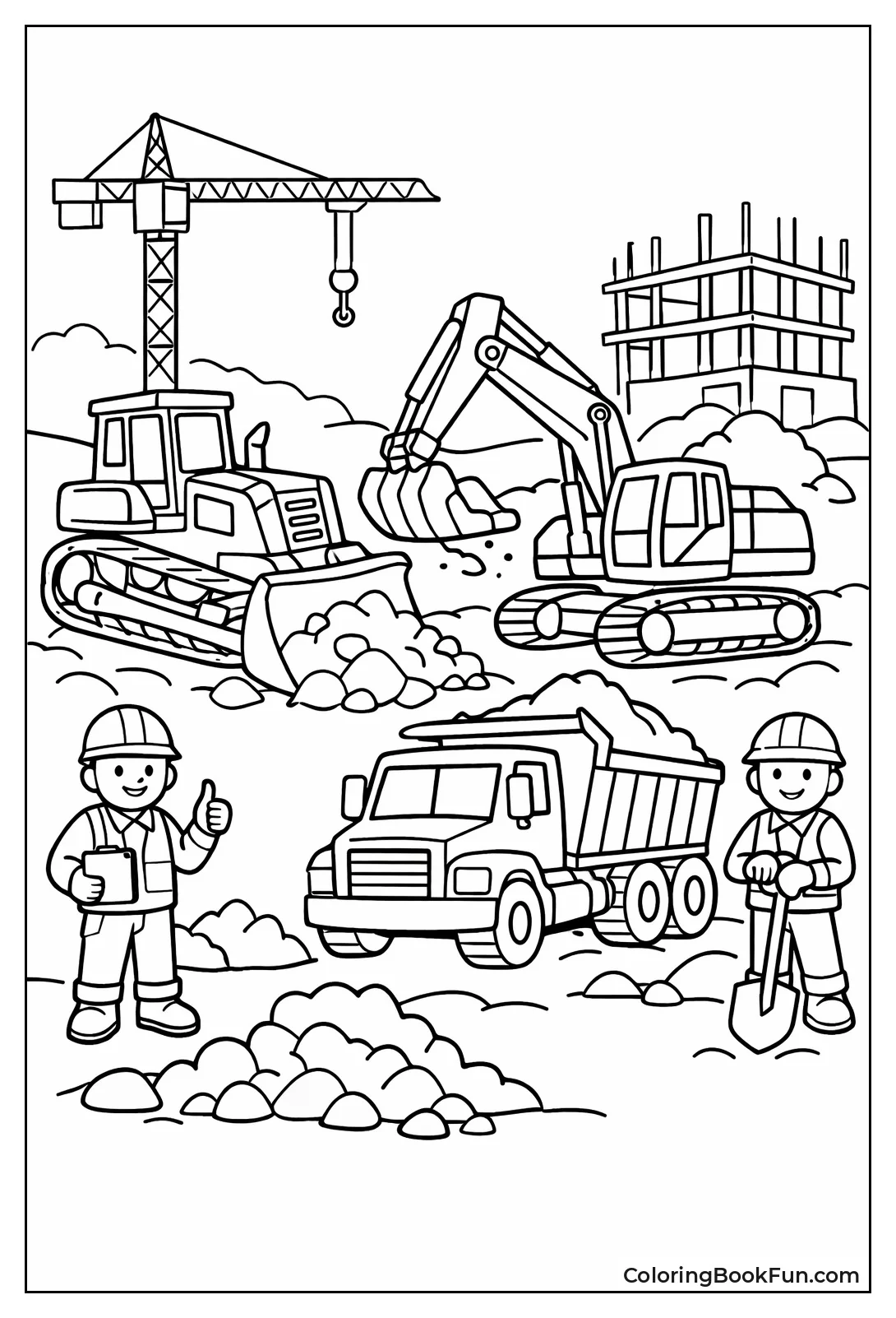 Bulldozers Dig Dirt on Site