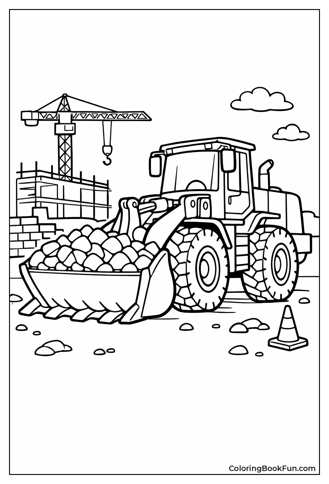 Wheel Loader Scooping Rocks