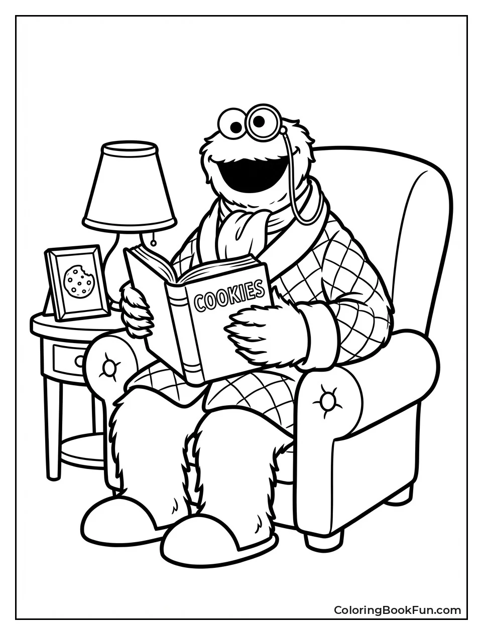 Alistair Cookie Reads in Chair