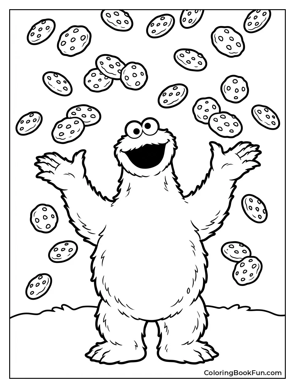 Cookie Monster Catches Falling Cookies