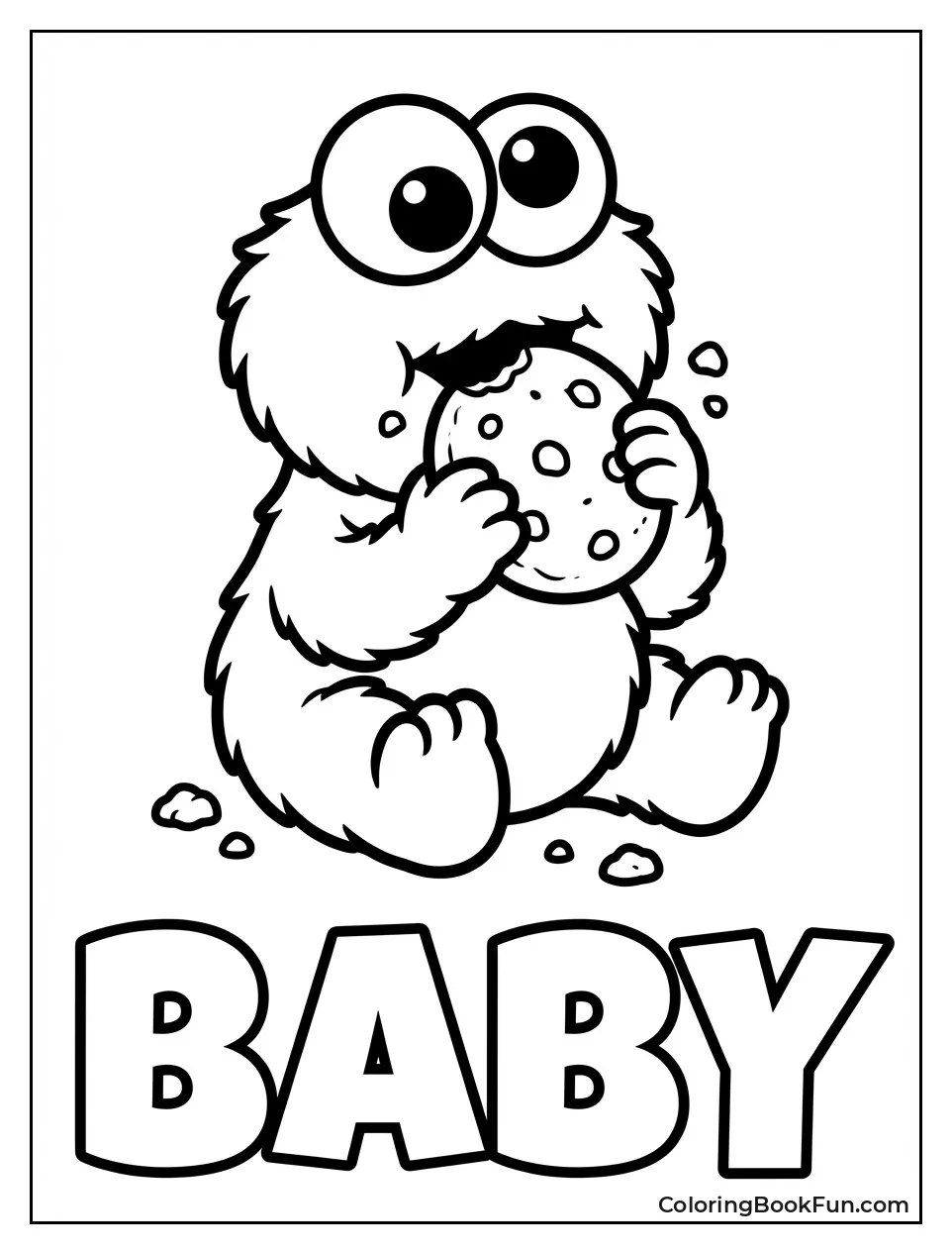 Baby Cookie Monster Chews Cookie