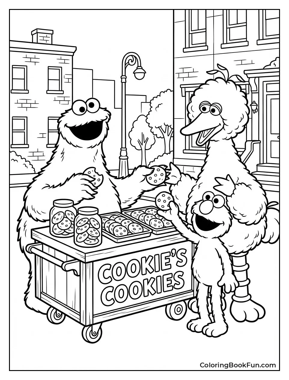 Cookie Monster Sells Street Cookies
