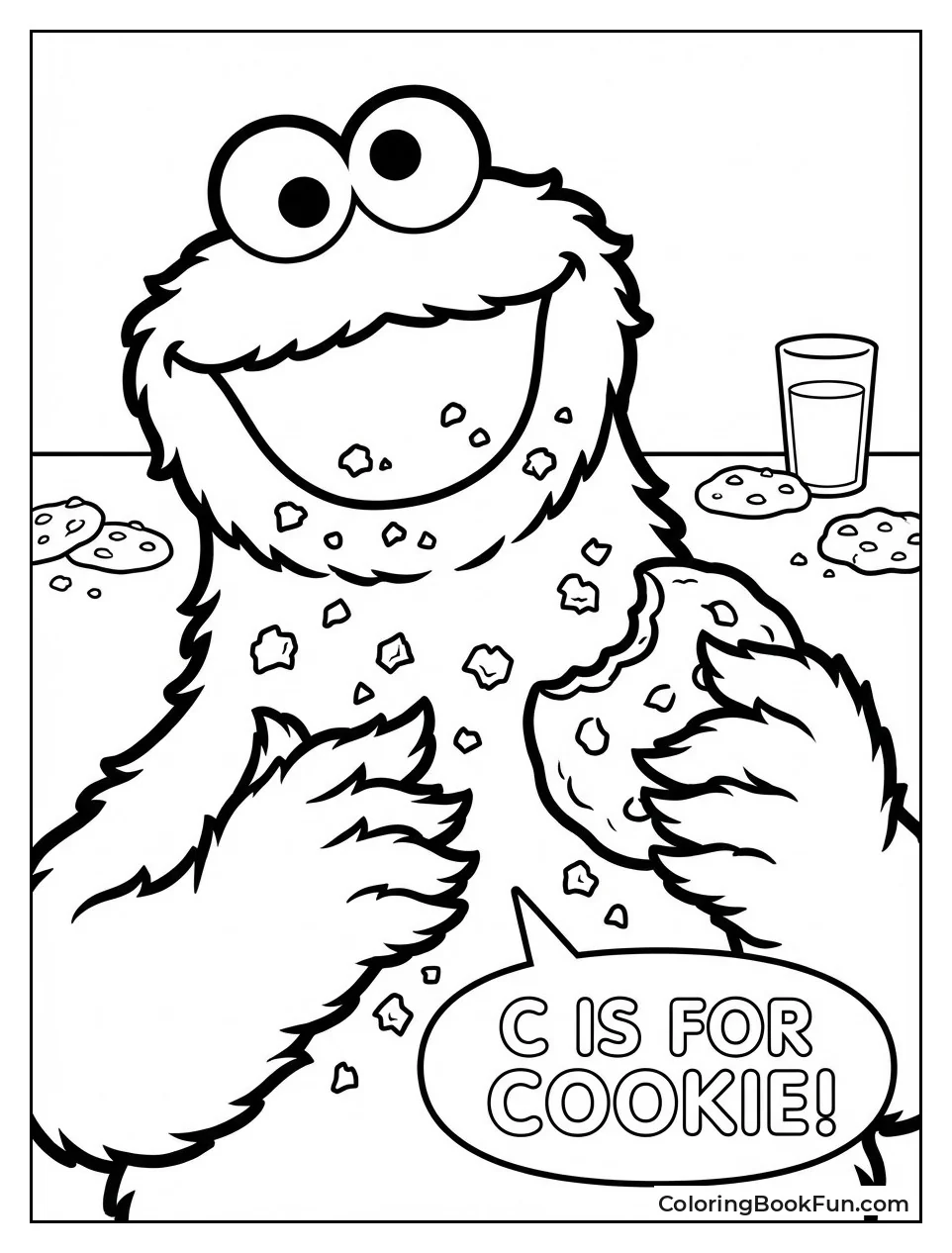 Cookie Monster Covered in Crumbs