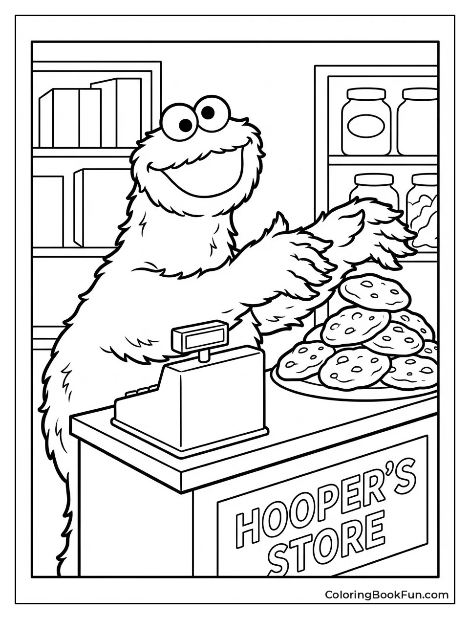 Cookie Monster Reaches at Store