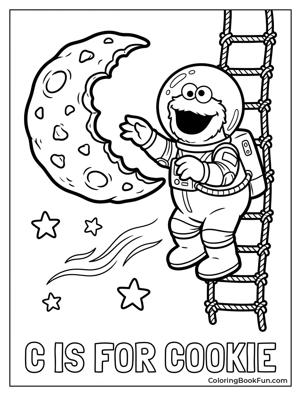 Astronaut Cookie Monster Grabs Moon