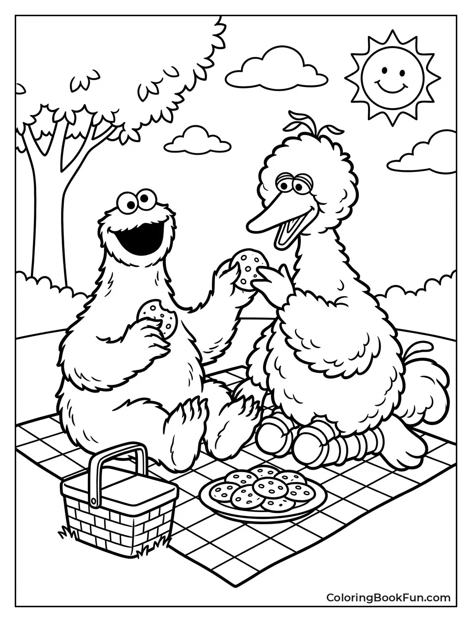 Cookie Monster Picnics with Big Bird
