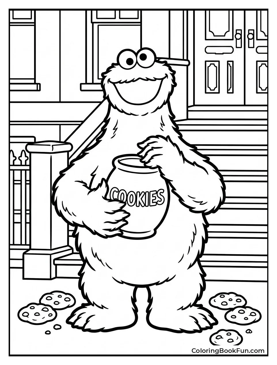 Cookie Monster at Brownstone Steps